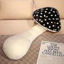 (black) Long Mushroom Pillow, Mushroom Body Pillow, Mushroom Shaped Plush Stuffed Pillow