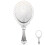 Vintage embossed oval hand mirror silver 4