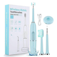 (basic version, blue) Electric Tooth Cleaner Ultrasonic Dental Scaler Tartar Plaque Calculus Remover~