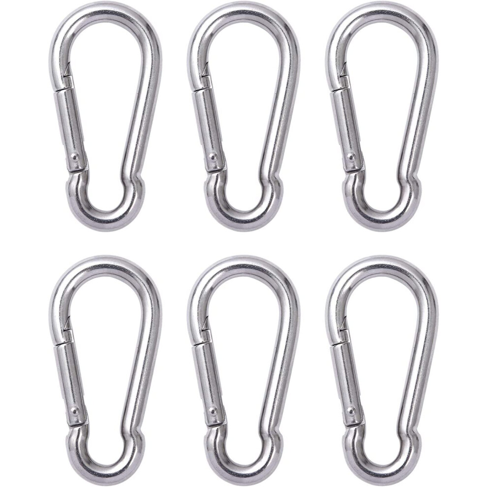 M8 Carabiner Clips 304 Stainless Steel 6 Pcs 80Mm 500Lbs 938499996460