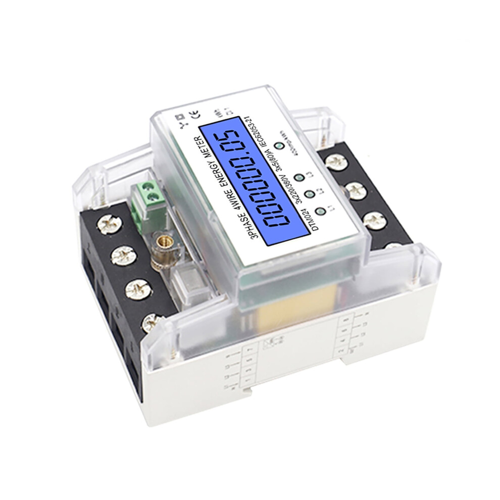 3-Phase 4-Wire Energy Meter 220/380V 5-80A Din Rail Lcd 9418476921285