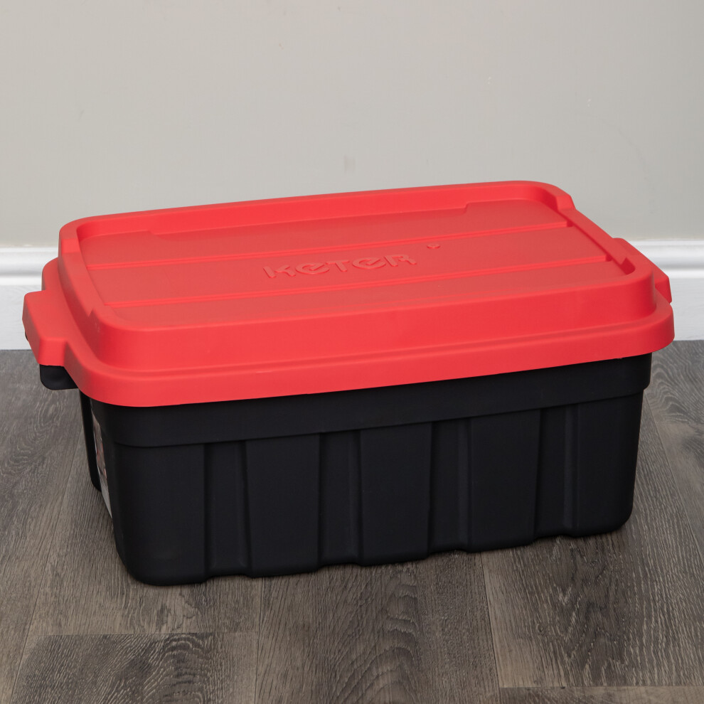 Samuel Alexander 37L And Keter Tuff Stackable Storage Box With Lid And Carry Handles Black/Red