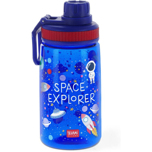 Legami Kid's Bottle Let's Drink! Plastic Water Bottle Space