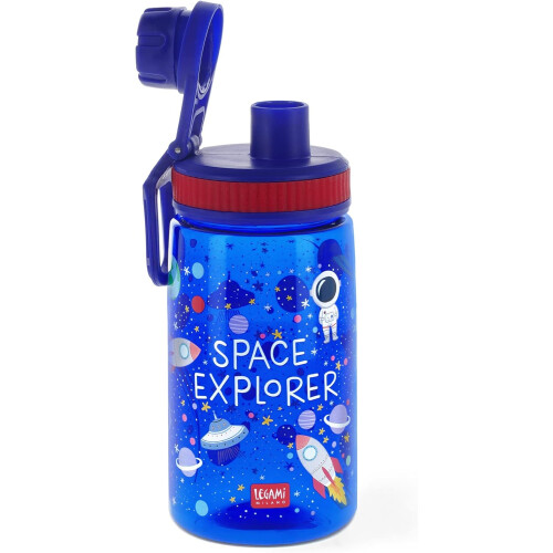 Legami Kid's Bottle Let's Drink! Plastic Water Bottle Space 1