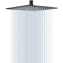 Matná černá sprchová hlavice Rain 12x12 palců z nerezové oceli
