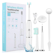 (updated version, white) Electric Tooth Cleaner Ultrasonic Dental Scaler Tartar Plaque Calculus Remover~