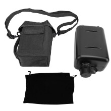 2-Liter-Wasserflasche mit Hüfttasche, großes Fassungsvermögen, auslaufsicherer PVC-Wasserkanister für Outdoor-Sport und Reisen, Schwarz