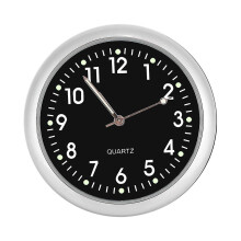 Mini Car Quartz Clock Digital Pointer Clocks Decoration with Night Light