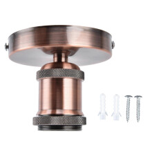 Vintage E26 E27 lampfitting plafondlamp met accessoires voor keuken, slaapkamer, woonkamer 100-240V Antiek rood