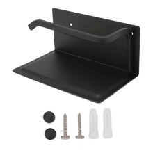 Wandmontierter Toilettenpapierhalter mit Handyablage, Schwarz