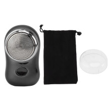 Mini baardtrimmer, zakformaat, Type-C, oplaadbaar, geluidsarm, elektrische baardtrimmer met 400mAh batterij, voor in de auto of op reis, zwart.