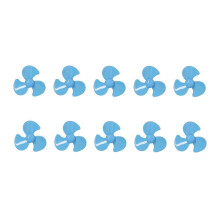 10Pcs 50mm 3 Blades Propeller ABS Turning Propellers Replacement DIY Car Model AccessoriesBlue