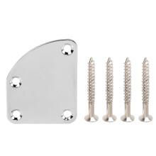 Electric Guitar Neck Plate Curved Cutaway Semi Round Joint Back Mounting 4 Holes with Screws