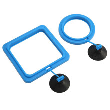 Fish Feeding Ring Round and Quadrate Aquarium Floating Food Feeder Circle with Suction Cup for Fish Tank Aquarium