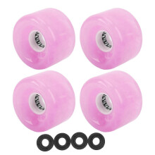 4er-Set Skateboard-Rollen, Ersatz, 78A Härte, PU, durchscheinend, blinkend, Longboard-Skateboard-Rollen, Pink