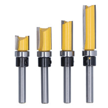 4-delige set sierlijstfrees voor scharnieren, rond, zilvergeel, 1/4 inch schacht, vlakfrees voor penverbindingen