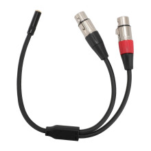 1/8 naar dubbele XLR-vrouwelijke kabel Y-splitterkabel 3,5 mm stereo naar microfoonconverter