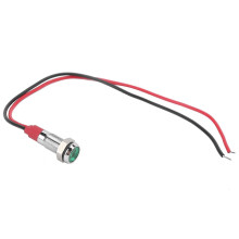 LED-Metallanzeige, 6 mm, wasserdichte Signallampe für Begleitfahrzeug, LKW, Boot, mit Kabel, 6 V, grün