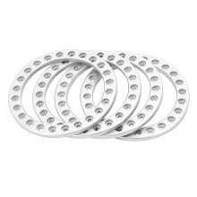 4pcs Wheel Outer Beadlock Ring Aluminum Alloy Wheel Outer Ring Rim for 1.9inch VP Wheel Hub Silver