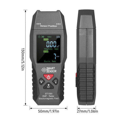 SMART SENSOR ST1393 EMF Meter Electromagnetic Field EMF Detector Handheld Mini Digital LCD Electromagnetic Field Radiation Tester