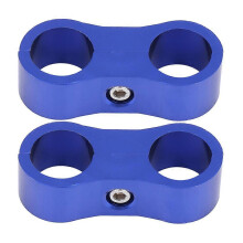 2Pcs AN6 Braided Hose Separator Clamp Fitting Adapter Bracket Universal Black