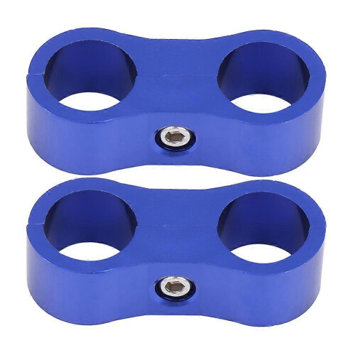 2Pcs AN6 Braided Hose Separator Clamp Fitting Adapter Bracket Universal Black