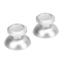 2PCS Thumbstick Caps Aluminum Alloy Thumb Joystick Grips Replacement Accessories for Gaming Console Controller Silver