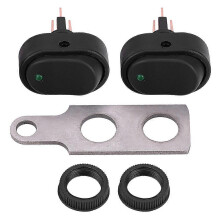 12V Motorrad-/Roller-LED-Scheinwerfer mit Ein-/Ausschalter und grüner Kontrollleuchte (Typ A)