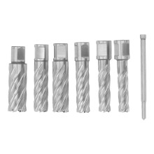 7-delige ringfreesset met 3 snijkanten, magneetboor, hardmetalen kernboor voor metaal