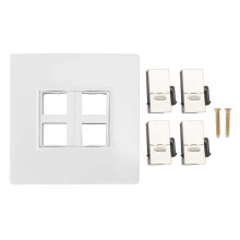 Cat 6 Ethernet Wall Plate 4 Port Female To Female Avoid Clutter Internet Wall Plate for CAT5 CAT5E CAT6 CAT6A