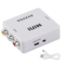 For AV to VGA Conveter Portable 1920x1080 HD AV2VGA Video Converter with USB Cable