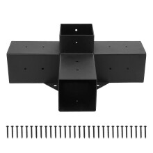 Pavillonhalterung, verzinkt, pulverbeschichtet, vollverschweißt, 4-fach, für Pergola-Holzpfosten