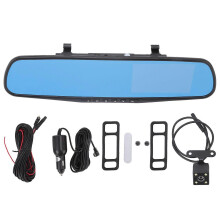 Achteruitkijkspiegel Dashcam met 4,3 inch scherm, 1080p loopopname, ingebouwde G-sensor en parkeerbewaking voor de auto.