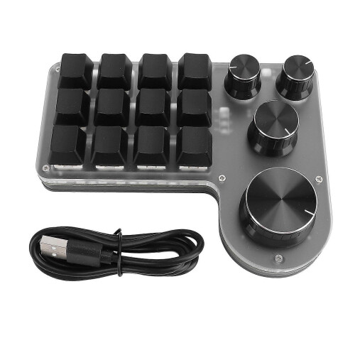 USB Macro Mechanical Gaming Keyboard 12 Keys 4 Knobs Wireless Bluetooth Wired USB Programmable Hot Swappable Red Switch