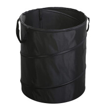 Camping-Mülleimer aus Oxford-Gewebe, faltbarer Abfallbeutel, tragbarer Mülleimer für Balkon und Garten, schwarz, D34, kleiner S-Clip