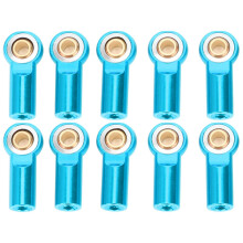 10Pcs RC Car Pull Connecting Rod Metal Ball Joint Accessory for AXIAL SCX10 1/10blue