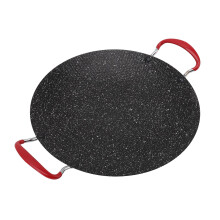 Koreaanse BBQ grillpan met antiaanbaklaag en hittebestendige handgreep, ronde grillplaat voor gas- en keramische kookplaten, 30 cm/11,8 inch