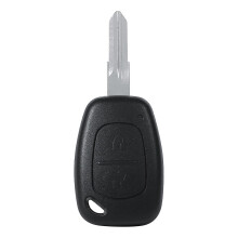 2 knoppen, ongesneden, blanco sleutelblad, afstandsbediening voor autosleutel, behuizing voor Renault Kangoo, Dacia Logan