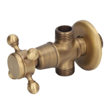 Angle Valve Vintage Style Brass High Hardness Good Sealing Cold Hot Faucet Water Stop Valve