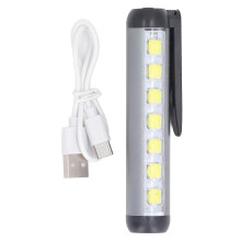 LED Pen Light Aluminum Alloy Portable USB Rechargeable Pocket Dual Beam Penlight Mini Handheld Light for Nurses Students Medical Doctors