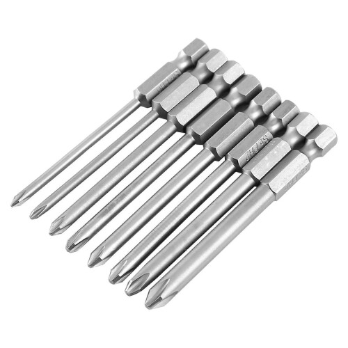 8pcs 75mm 1/4" Shank Magnetic Long Hex Cross Head Screwdriver Bits Set 1