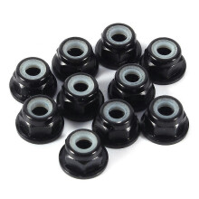 10 stuks M3 nylon inzetstuk zelfborgende aluminium moeren zeskantborgmoeren zwart