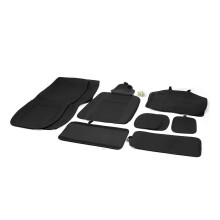 Car Seat Cover Full Wrapping Leather Enhanced Comfort Breathable Car Seat Protector Cover for Most Vehicle Black Standard Style