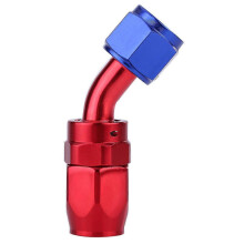 AN8 Fuel Line Hose End Swivel Fitting Oil Cooler Adapter Blue and Red Color Anodized 45??