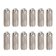 12Pcs Saddle Height Screws Metal Adjustment Set Electric Guitar Bridge Parts Accessories Silver