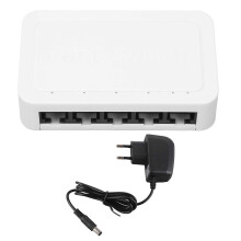 5 Port Ethernet Switch 10/100Mbps RJ45 Ports 4KV Thunder Protection Fast Ethernet Switch Desktop Ethernet Splitter 100?240V EU Plug