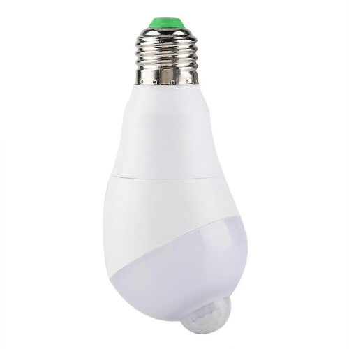 LED Light Motion Sensor Bulb Lamp 350??Rotating Sensing Head for Hallway E27(Cool White, 7W)