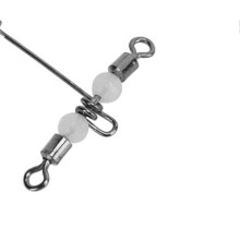 20pcs T Shape Luminous Fishing Swivel 3 Way Connector Cross Line Rolling Swivel with Beads4x5 #