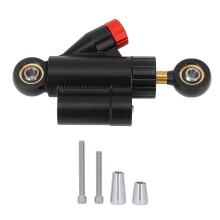 Motorcycle CNC Adjustable Steering Damper Stabilizer Safety Control Aluminum Alloy Universal for Motorbike Black