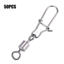 50PCS 2# 4# 5# 6# 8# Fishing Connector Pin Bearing Rolling Swivel Stainless Steel